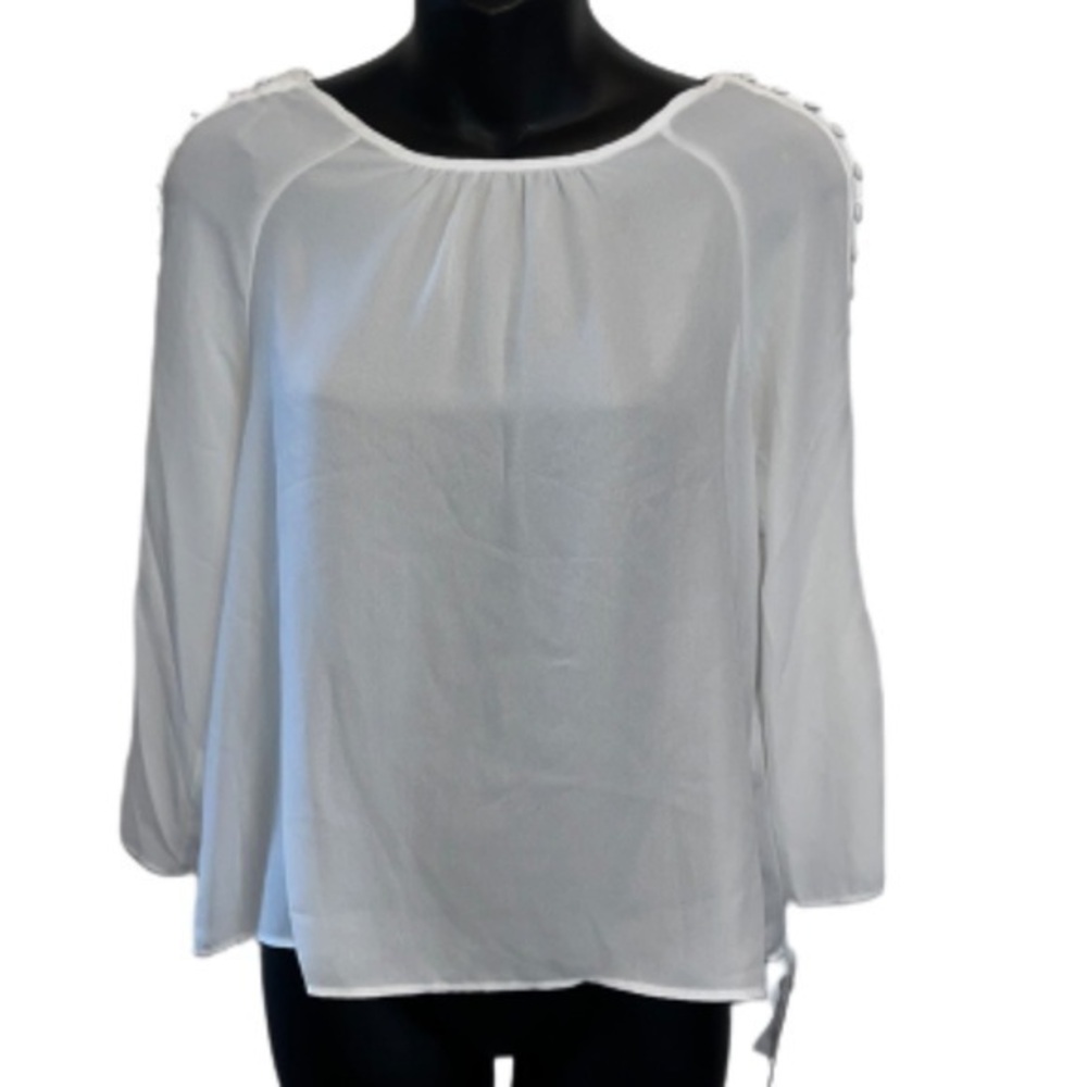 Zac & Rachel petite white blouse NWT size PS